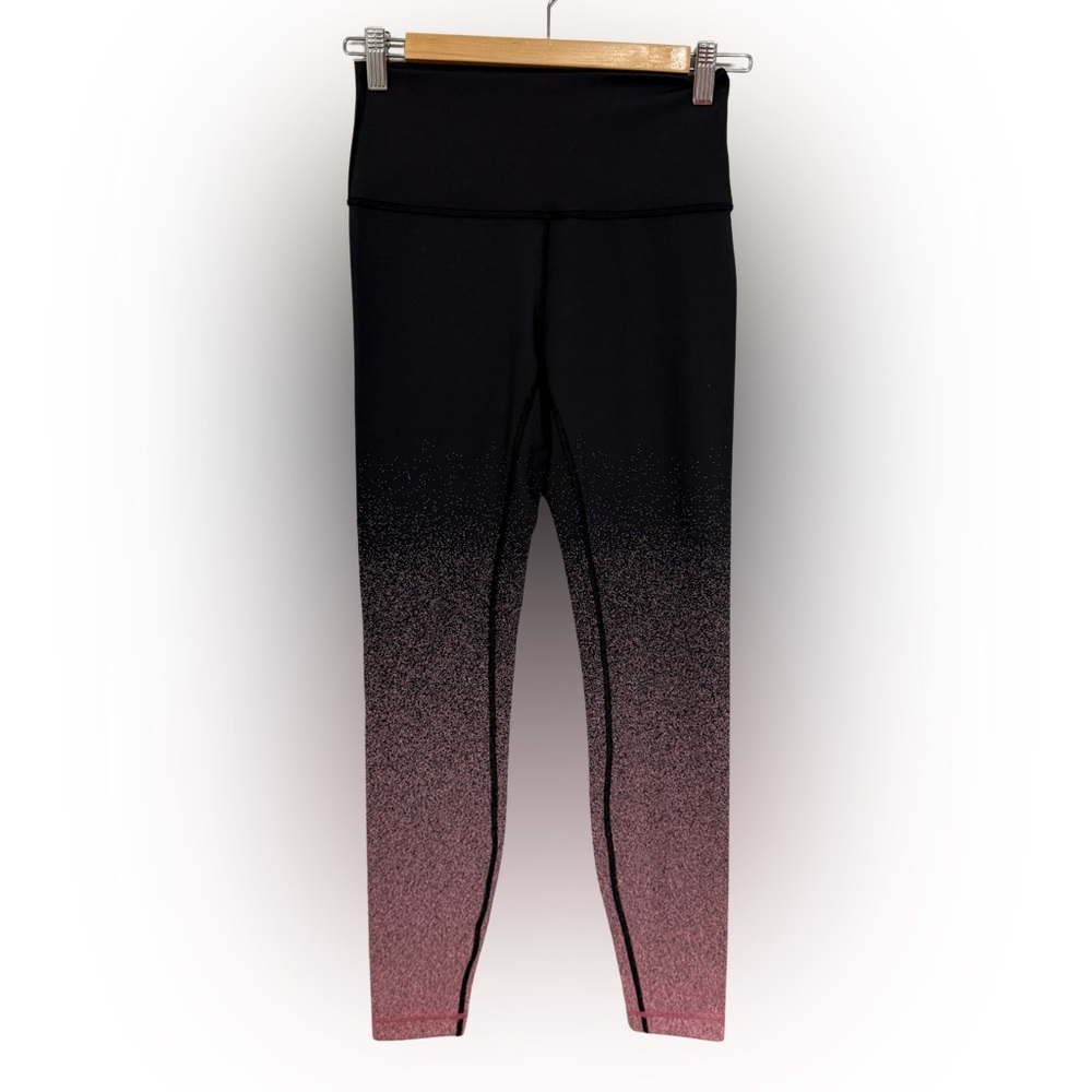 Lululemon Athletica Black and Pink Gradient Leggings Size 6